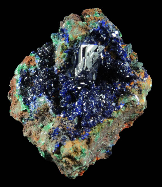 Azurite with minor Malachite from Concepcin del Oro, Zacatecas, Mexico