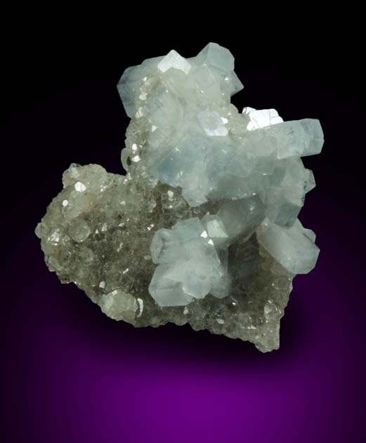 Celestine over Calcite from Meckley's Quarry, 1.2 km south of Mandata, Northumberland County, Pennsylvania