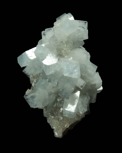 Celestine over Calcite from Meckley's Quarry, 1.2 km south of Mandata, Northumberland County, Pennsylvania