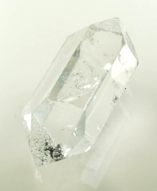 Quartz var. Herkimer Diamond (with fluid-solid bubble inclusion) from Hickory Hill Diamond Diggings, Fonda, Montgomery County, New York