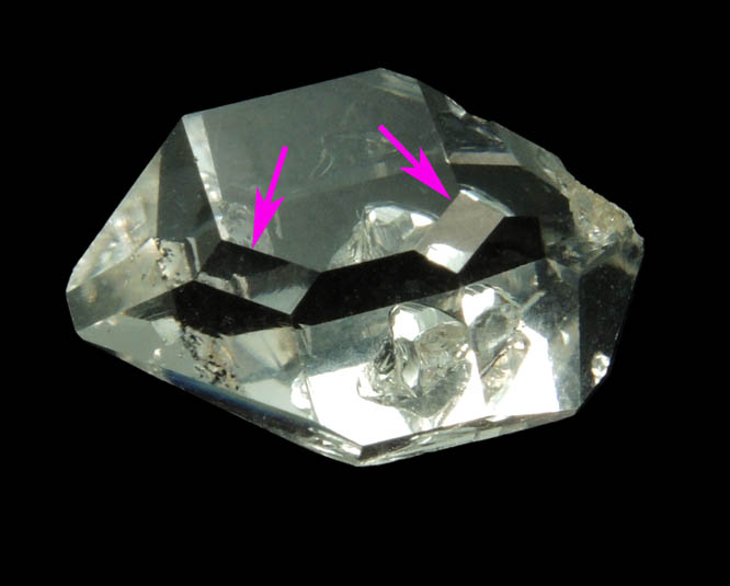 Quartz var. Herkimer Diamond with rare {2111} S-faces from Hickory Hill Diamond Diggings, Fonda, Montgomery County, New York