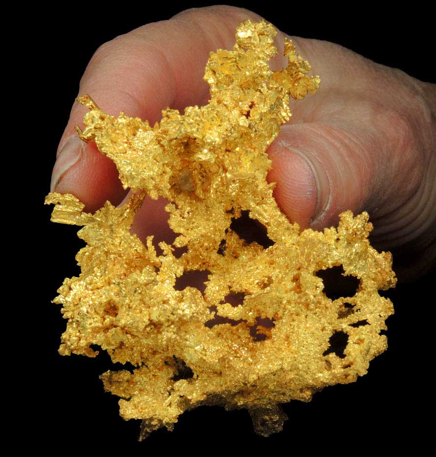 Gold from Sixteen-To-One Mine (16 to 1 Mine), Alleghany, 35 km NE of Grass Valley, Sierra County, California