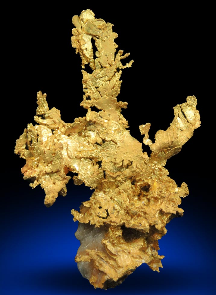 Gold (naturally crystallized native gold) with minor Quartz from Eagle's Nest Mine, Michigan Bluff District, Placer County, California