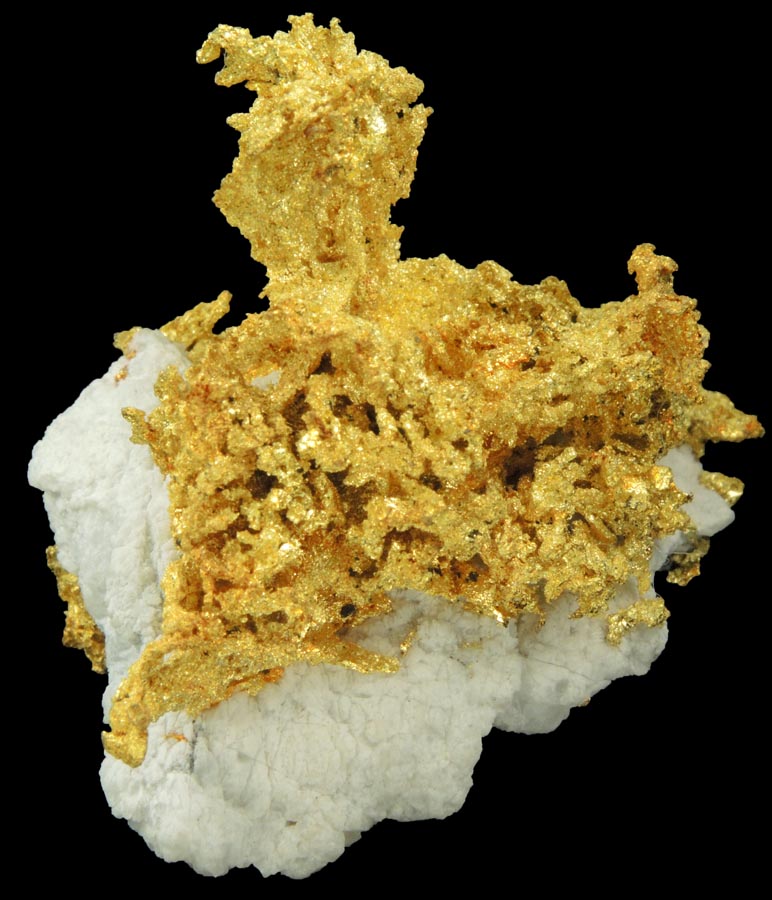 Gold in Quartz (naturally crystallized native gold) from Sixteen-To-One Mine (16 to 1 Mine), Alleghany, 35 km NE of Grass Valley, Sierra County, California