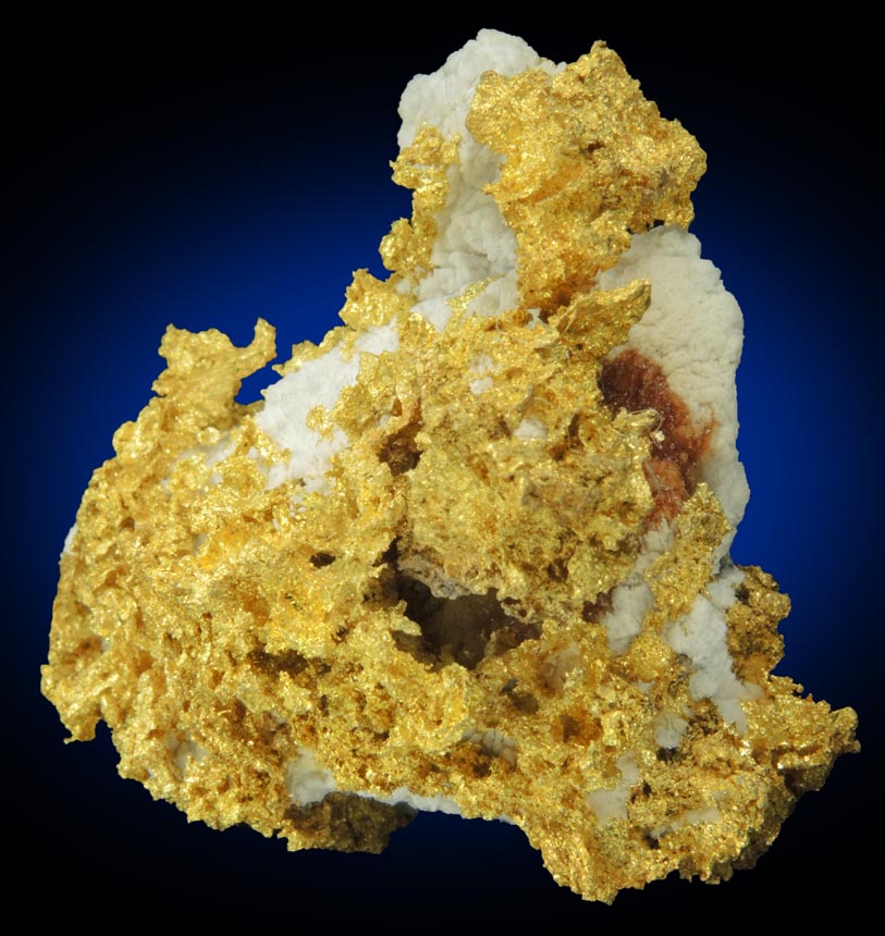 Gold in Quartz (naturally crystallized native gold) from Sixteen-To-One Mine (16 to 1 Mine), Alleghany, 35 km NE of Grass Valley, Sierra County, California