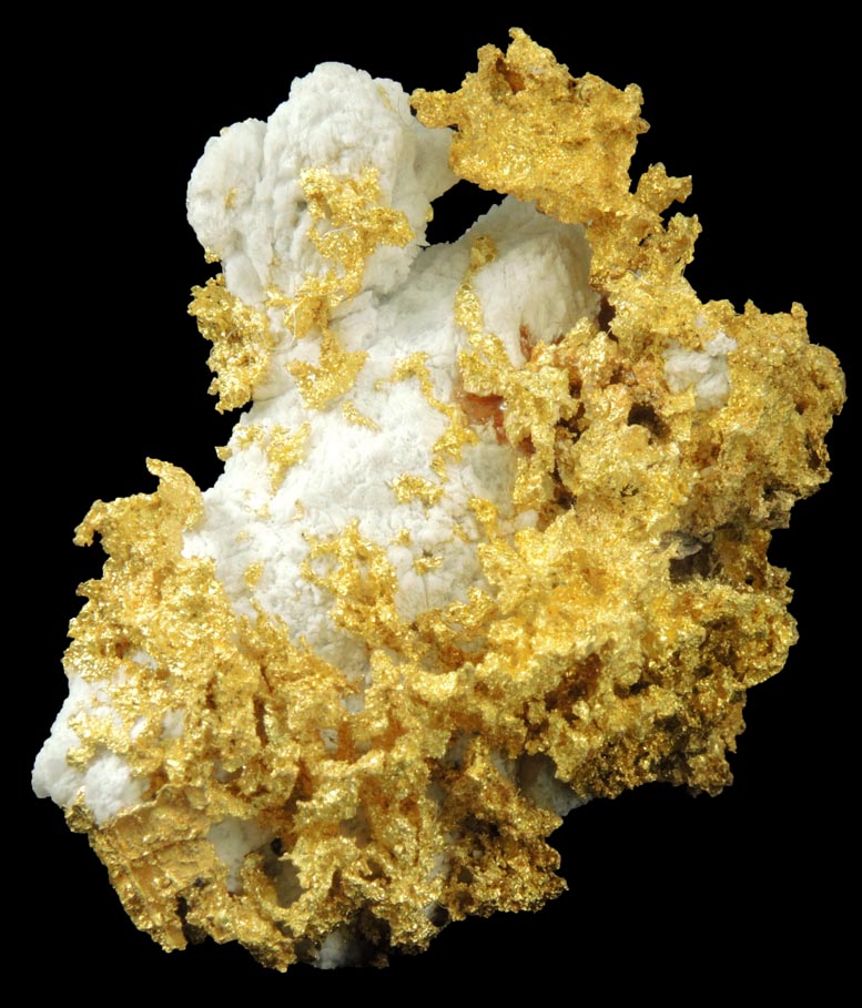 Gold in Quartz (naturally crystallized native gold) from Sixteen-To-One Mine (16 to 1 Mine), Alleghany, 35 km NE of Grass Valley, Sierra County, California