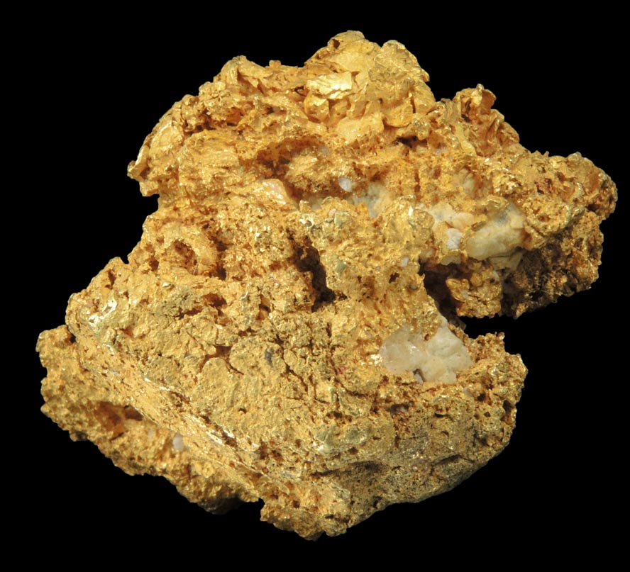 Gold (naturally crystallized native gold) with minor Quartz from Eagle's Nest Mine, Michigan Bluff District, Placer County, California