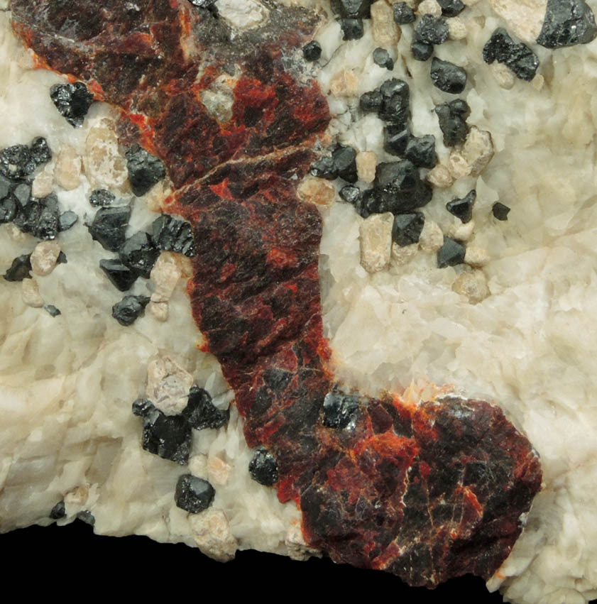 Zincite, Franklinite, Willemite, Calcite from Sterling Mine, Ogdensburg, Sterling Hill, Sussex County, New Jersey (Type Locality for Zincite and Franklinite)