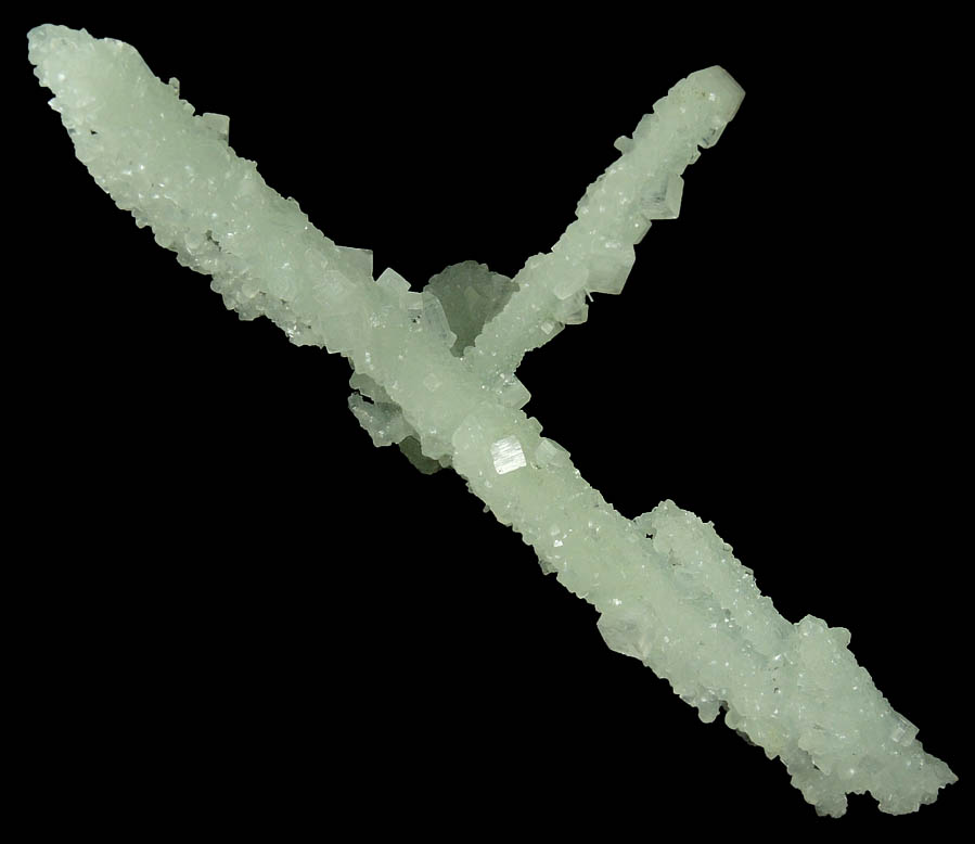 Apophyllite on Prehnite pseudomorphs after Laumontite from Mumbai District, Maharashtra, India