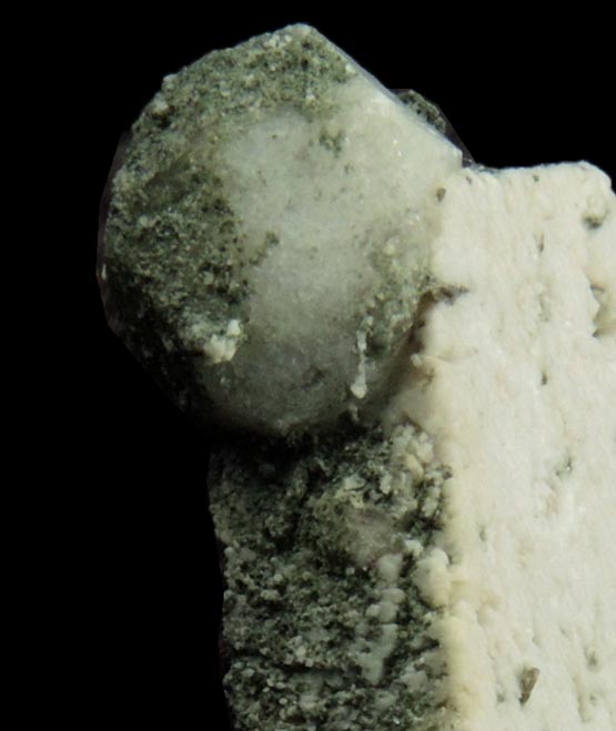 Analcime on Orthoclase with Chlorite from 3M Quarry, Granite Mountain, Pulaski County, Arkansas