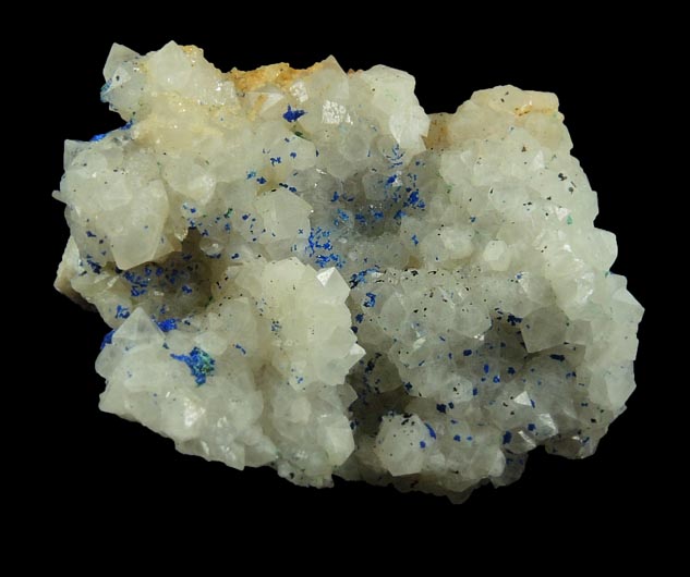 Azurite on Quartz with minor Calcite, Dolomite, Malachite from St. Gertraudi, Brixlegg, Nordtirol, Austria