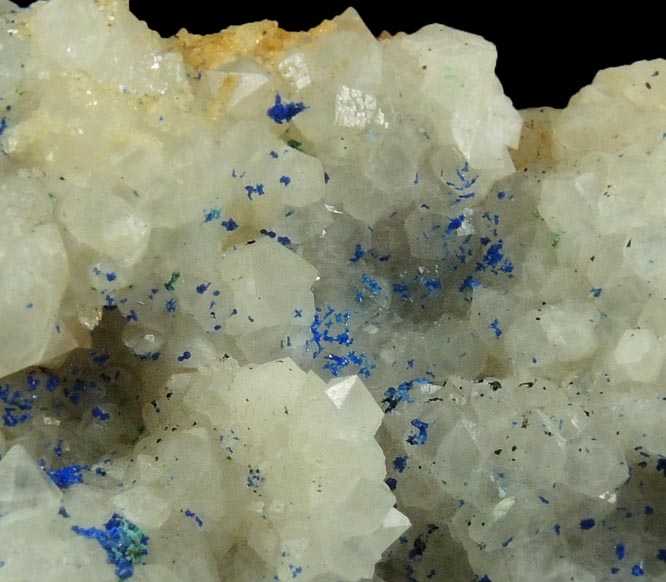 Azurite on Quartz with minor Calcite, Dolomite, Malachite from St. Gertraudi, Brixlegg, Nordtirol, Austria