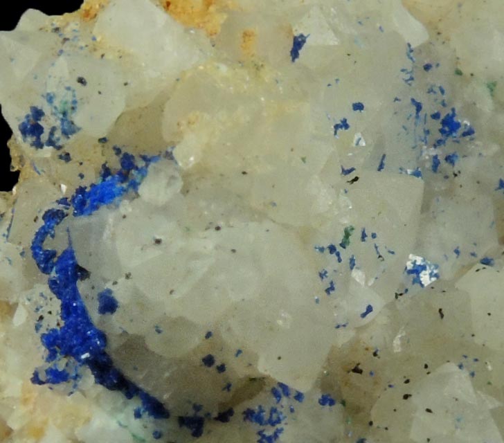 Azurite on Quartz with minor Calcite, Dolomite, Malachite from St. Gertraudi, Brixlegg, Nordtirol, Austria