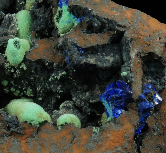 Azurite and Malachite from Morenci Mine, 4750' Level, Lone Star Area, Clifton District, Greenlee County, Arizona