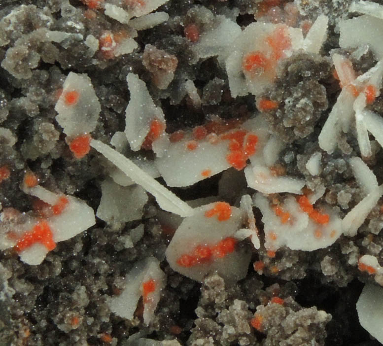 Quartz pseudomorphs after Wulfenite with Vanadinite and Wulfenite from Finch Mine, north of Hayden, Banner District, Gila County, Arizona