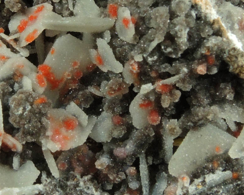 Quartz pseudomorphs after Wulfenite with Vanadinite and Wulfenite from Finch Mine, north of Hayden, Banner District, Gila County, Arizona