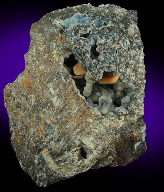 Wulfenite and Hemimorphite with Quartz coating from Finch Mine, north of Hayden, Banner District, Gila County, Arizona