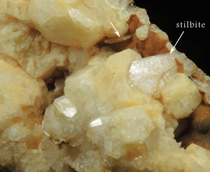 Analcime and Stilbite on Thomsonite from North Table Mountain, Golden, Jefferson County, Colorado