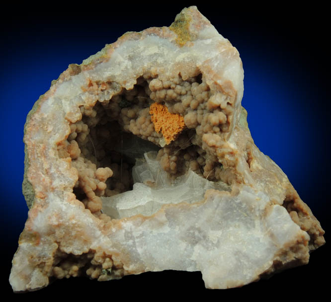 Millerite in Quartz Geode from US Route 27 road cut, Halls Gap, Lincoln County, Kentucky