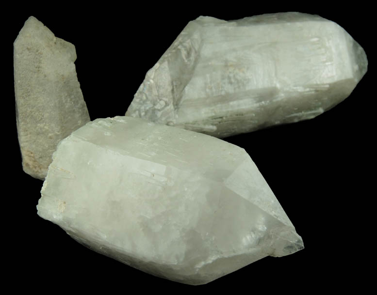 Quartz var. Milky Quartz (3 crystals) from Quartz Corner, Mount Antero, Chaffee County, Colorado