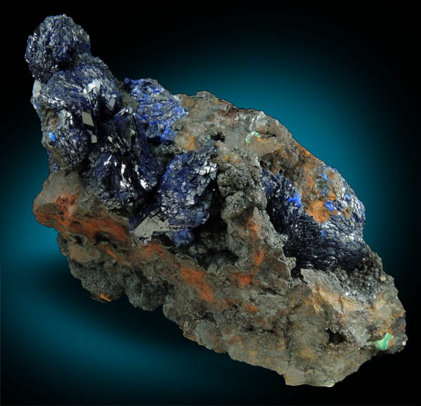 Azurite from Morenci Mine, 4750' Level, Lone Star Area, Clifton District, Greenlee County, Arizona