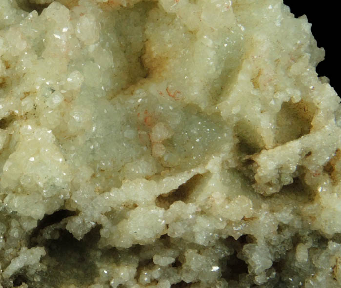 Datolite with pseudomorphic molds after Quartz from Millington Quarry, Bernards Township, Somerset County, New Jersey