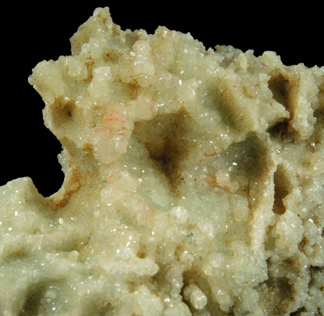 Datolite with pseudomorphic molds after Quartz from Millington Quarry, Bernards Township, Somerset County, New Jersey