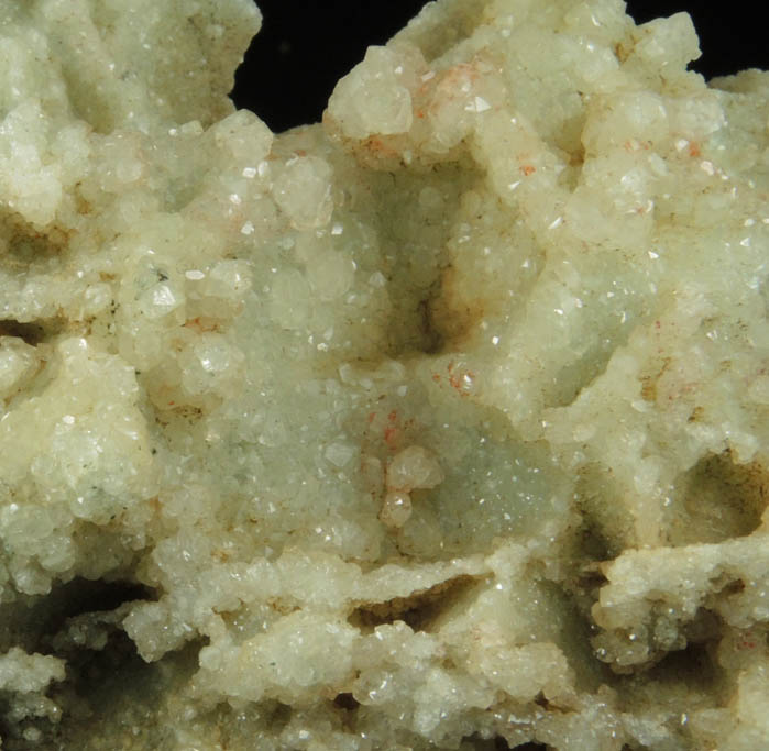 Datolite with pseudomorphic molds after Quartz from Millington Quarry, Bernards Township, Somerset County, New Jersey