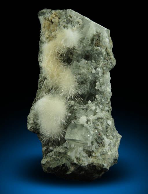 Natrolite on Calcite from Millington Quarry, Bernards Township, Somerset County, New Jersey