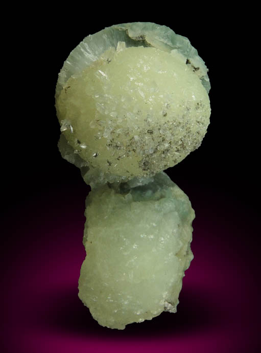 Prehnite with Calcite overgrowth from Millington Quarry, Bernards Township, Somerset County, New Jersey