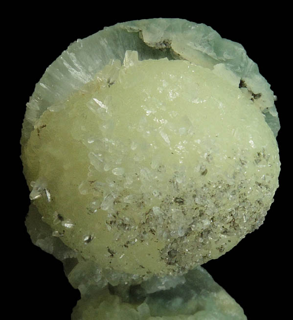 Prehnite with Calcite overgrowth from Millington Quarry, Bernards Township, Somerset County, New Jersey