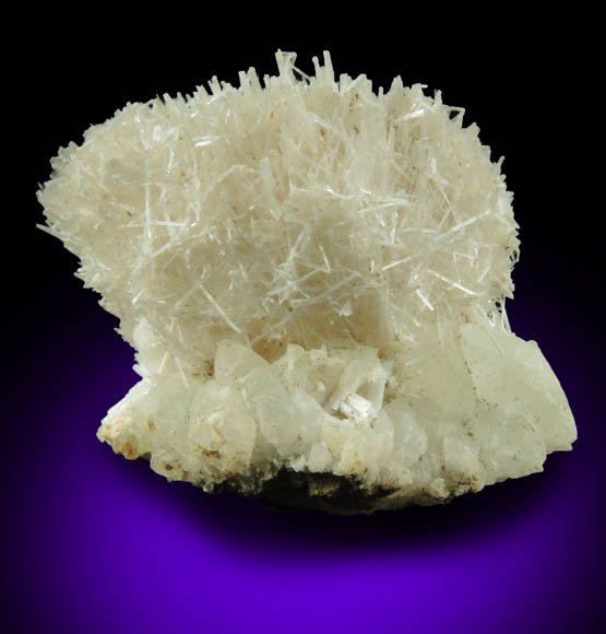 Natrolite over Calcite and Prehnite from Upper New Street Quarry, Paterson, Passaic County, New Jersey