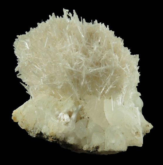Natrolite over Calcite and Prehnite from Upper New Street Quarry, Paterson, Passaic County, New Jersey