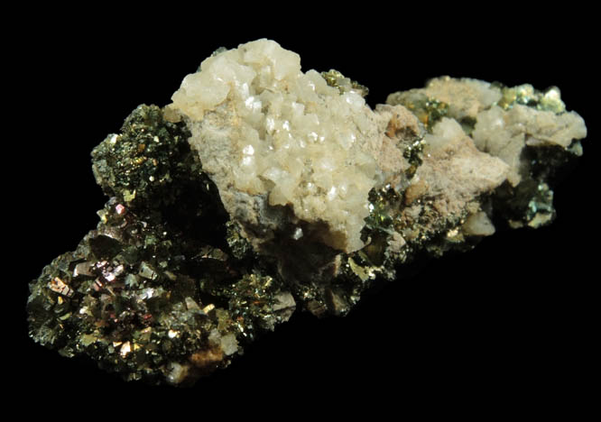 Chalcopyrite and Dolomite from Grube Meggen, Lennestadt, Sauerland, Nordrhein-Westfalen, Germany