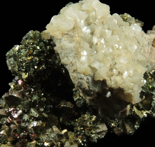 Chalcopyrite and Dolomite from Grube Meggen, Lennestadt, Sauerland, Nordrhein-Westfalen, Germany