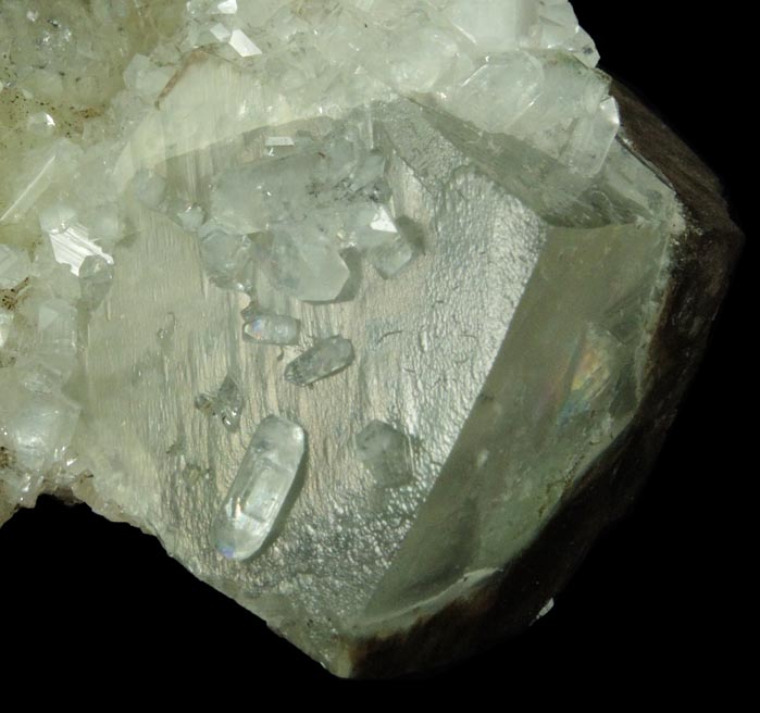 Apophyllite over Calcite and Prehnite from Millington Quarry, Bernards Township, Somerset County, New Jersey