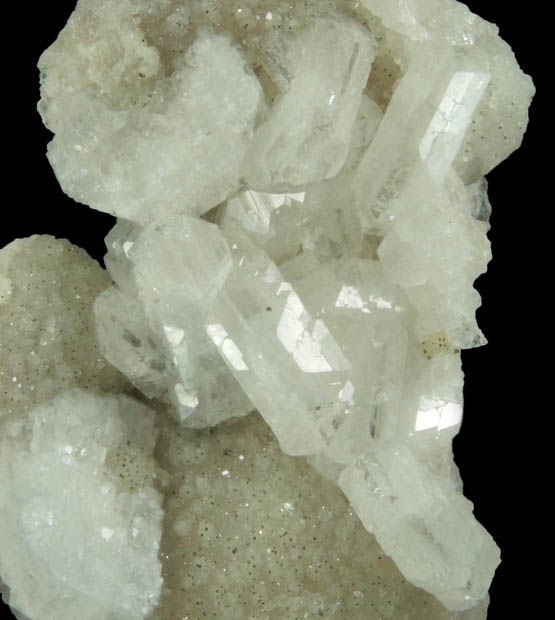 Apophyllite and Pyrite over Datolite from Millington Quarry, State Pit, Bernards Township, Somerset County, New Jersey