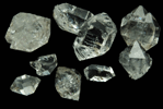 Quartz var. Herkimer Diamonds (set of 8 crystals) from Diamond Acres (Hastings Farm), Fonda, Montgomery County, New York