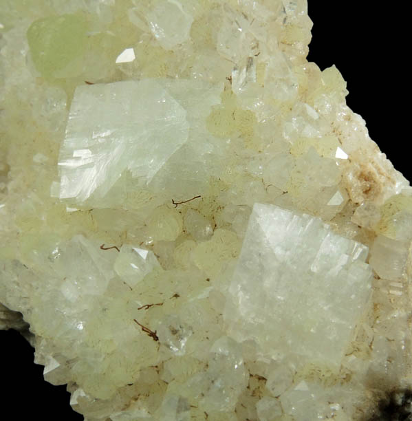 Heulandite, Prehnite, Quartz from Upper New Street Quarry, Paterson, Passaic County, New Jersey