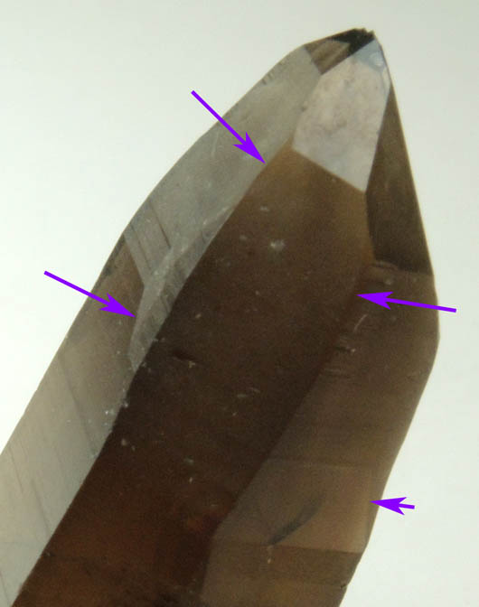 Quartz var. Smoky Quartz (with rare crystal faces) from Lake George District, Park County, Colorado