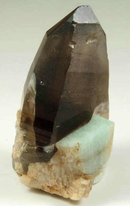 Quartz var. Smoky Quartz with Microcline var. Amazonite from Lake George District, Park County, Colorado