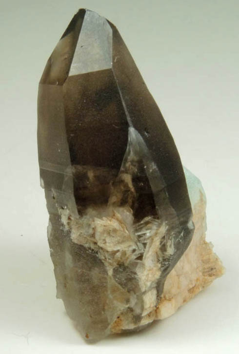 Quartz var. Smoky Quartz with Microcline var. Amazonite from Lake George District, Park County, Colorado