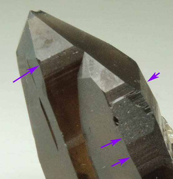 Quartz var. Smoky Quartz (with rare crystal faces) from Lake George District, Park County, Colorado