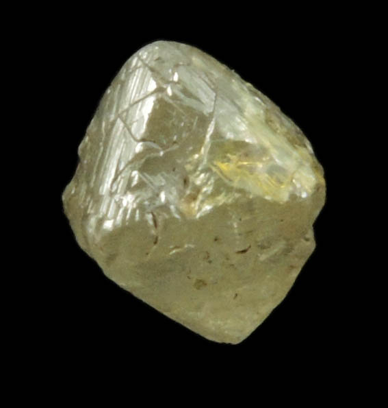 Diamond (0.93 carat yellowish-gray octahedral uncut diamond) from Northern Cape Province, South Africa