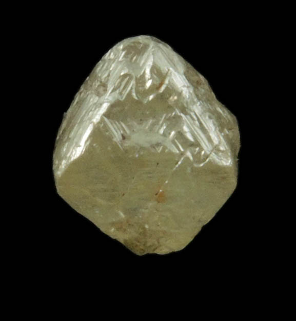 Diamond (0.93 carat yellowish-gray octahedral uncut diamond) from Northern Cape Province, South Africa