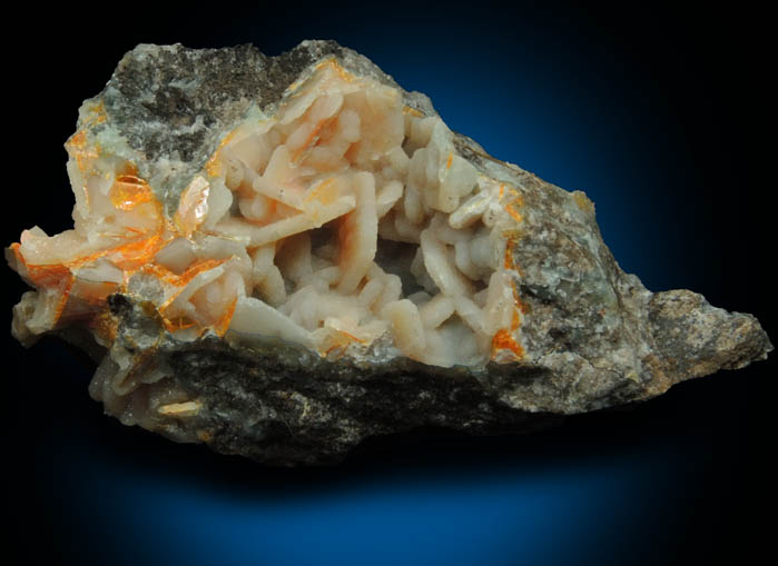 Wulfenite and Hemimorphite with Quartz coating from Finch Mine, north of Hayden, Banner District, Gila County, Arizona