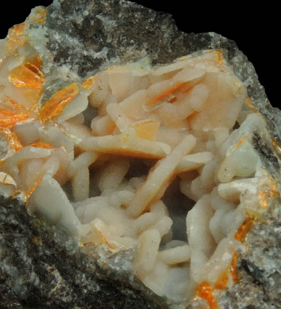 Wulfenite and Hemimorphite with Quartz coating from Finch Mine, north of Hayden, Banner District, Gila County, Arizona