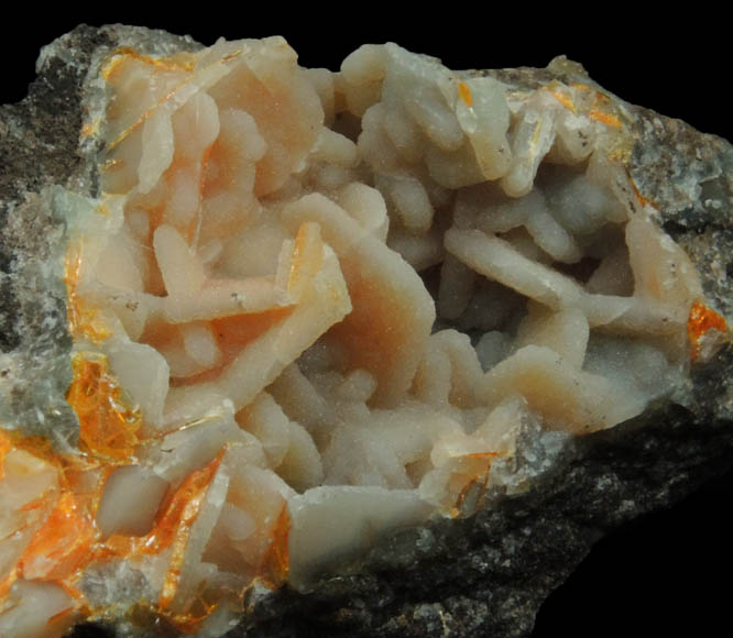 Wulfenite and Hemimorphite with Quartz coating from Finch Mine, north of Hayden, Banner District, Gila County, Arizona