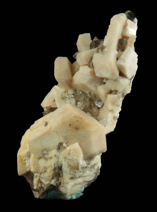 Microcline with Smoky Quartz and Siderite from Ossipee Gulch (Raccoon Gulch), Folsom Brook, Center Ossipee, Carroll County, New Hampshire