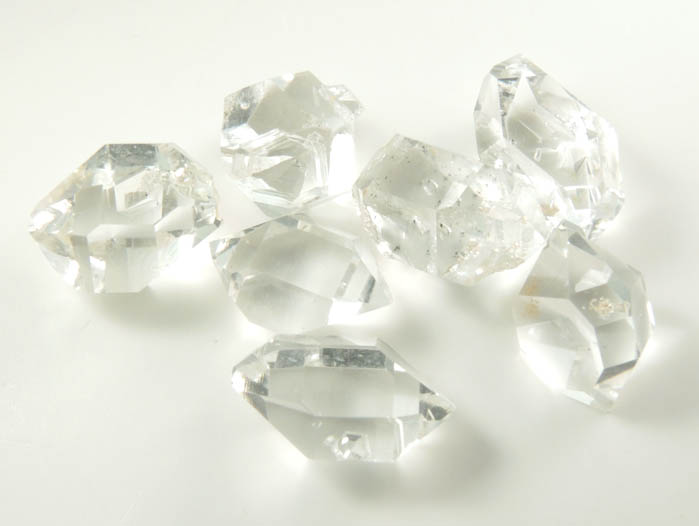 Quartz var. Herkimer Diamonds (set of 7 crystals) from Hickory Hill Diamond Diggings, Fonda, Montgomery County, New York